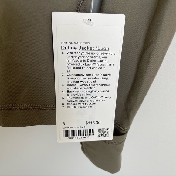 NWT Lululemon Define Jacket *Luon Nomad Size 8 - Picture 5 of 11